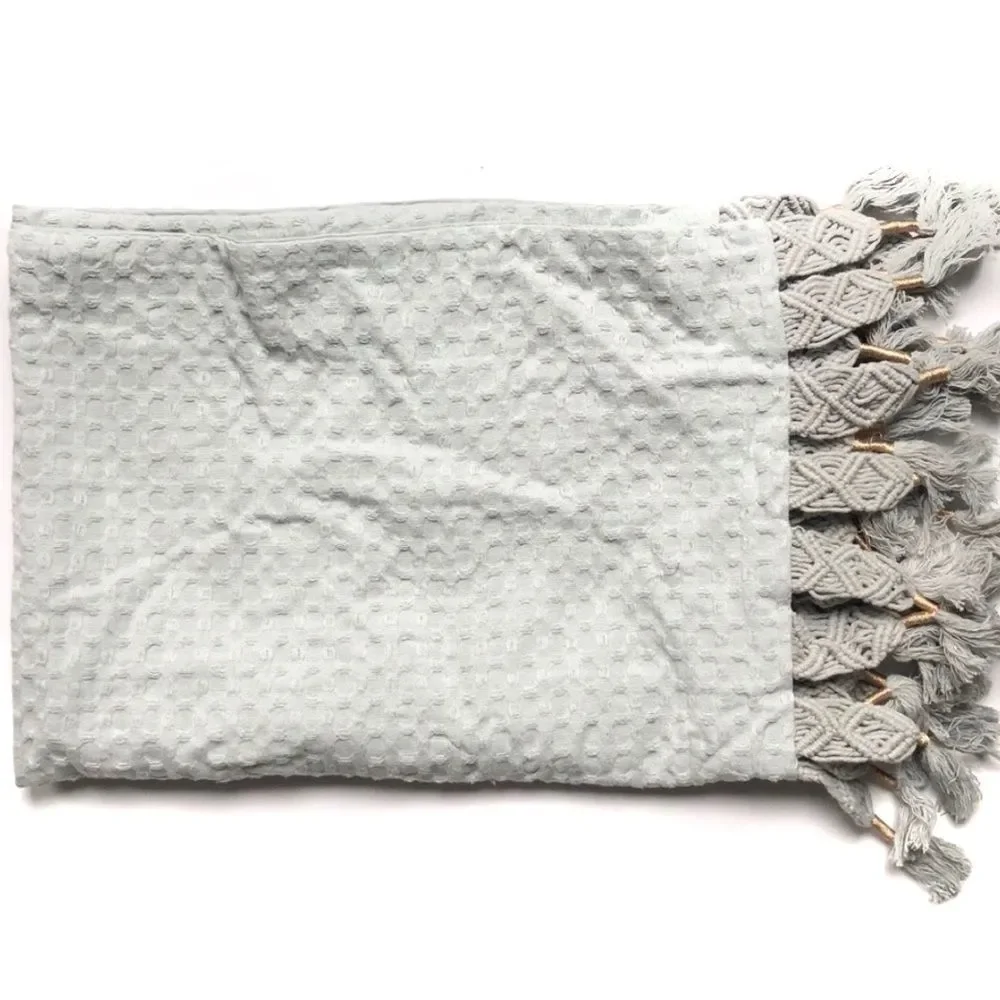 Anthropologie Arienne Textured Tassel Duvet Cover